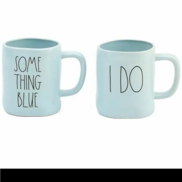 NIB Blue Rae Dunn I DO & SOMETHING BLUE Mugs 2pc Rae Dunn - Picture 3 of 11